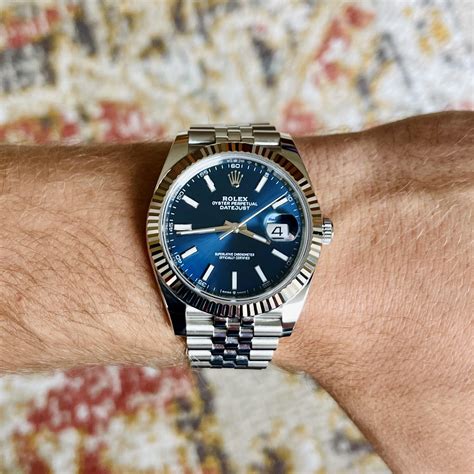 rolex datejust 41 blue fluted bezel|Rolex Datejust 41mm fluted bezel.